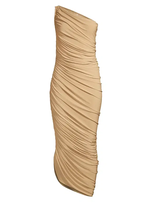 Norma Kamali Women's Diana Ruched One-Shoulder Gown - Blonde