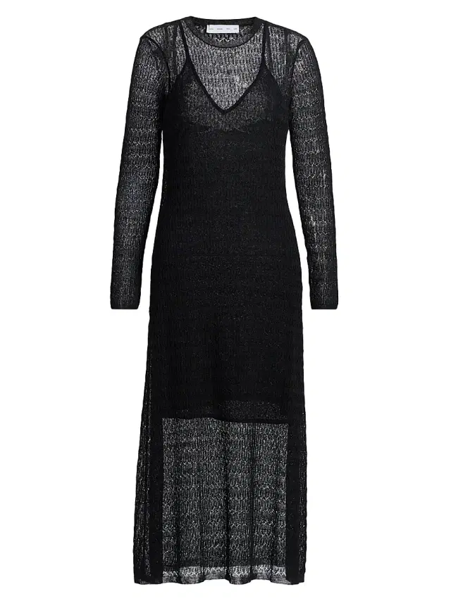 Proenza Schouler White Label Women's Miriam Sheer Crochet Maxi Dress - Black