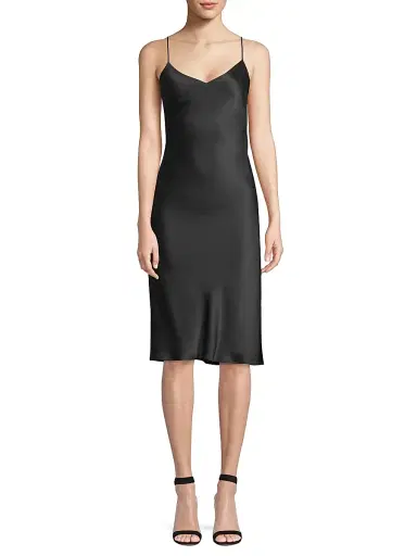 L'Agence Women's Jodie Silk Slip Dress - Black - Size 10 | Thumbnail 3