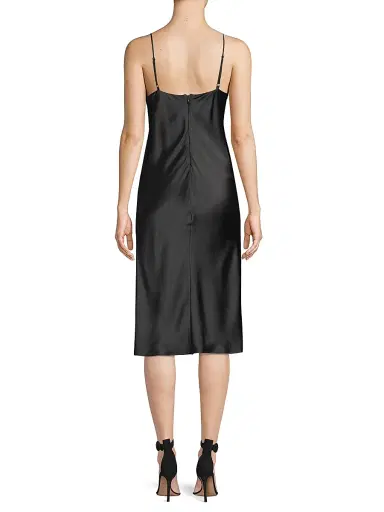 L'Agence Women's Jodie Silk Slip Dress - Black - Size 10 | Thumbnail 4