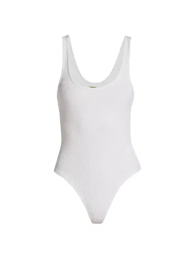 L'Agence Women's Nica Scoopneck Rib-Knit Bodysuit - White - Size XL | Thumbnail 1
