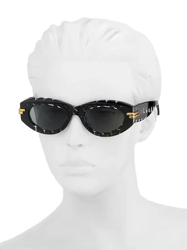 Bottega Veneta Women's Curvy Bold Ribbon 51MM Cat-Eye Sunglasses - Black | Thumbnail 4 Bottega Veneta Women's Curvy Bold Ribbon 51MM Cat-Eye Sunglasses - Black | Thumbnail 4