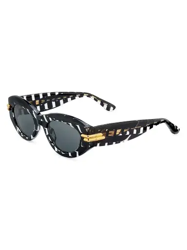 Bottega Veneta Women's Curvy Bold Ribbon 51MM Cat-Eye Sunglasses - Black | Thumbnail 1 Bottega Veneta Women's Curvy Bold Ribbon 51MM Cat-Eye Sunglasses - Black | Thumbnail 1