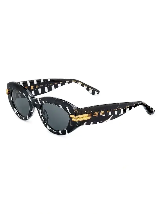 Bottega Veneta Women's Curvy Bold Ribbon 51MM Cat-Eye Sunglasses - Black