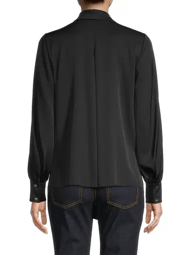 Ungaro Women's Ella Silk-Blend Tie-Neck Blouse - Black - Size XXL | Thumbnail 5
