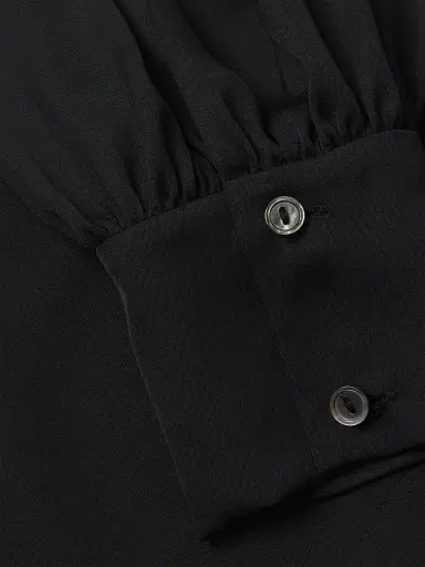 Ungaro Women's Ella Silk-Blend Tie-Neck Blouse - Black - Size XXL | Thumbnail 6
