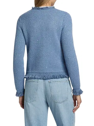 Kobi Halperin Women's Kailey Metallic-Knit Frayed Linen-Blend Cardigan | Thumbnail 5 Kobi Halperin Women's Kailey Metallic-Knit Frayed Linen-Blend Cardigan | Thumbnail 5