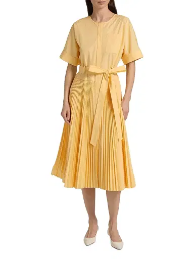 Kobi Halperin Women's Loretta Pleated Cotton-Blend Shirtdress | Thumbnail 3 Kobi Halperin Women's Loretta Pleated Cotton-Blend Shirtdress | Thumbnail 3