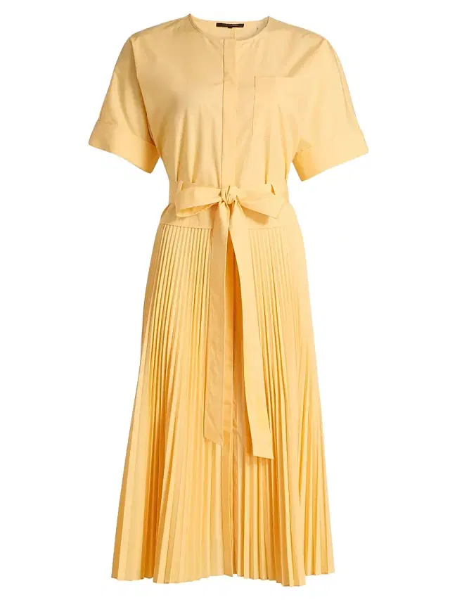 Kobi Halperin Women's Loretta Pleated Cotton-Blend Shirtdress - Chamomille