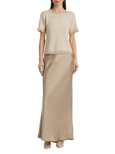 Kobi Halperin Women's Kate Fray-Trim Short-Sleeve Linen-Blend Sweater - Natural | Thumbnail 2 Kobi Halperin Women's Kate Fray-Trim Short-Sleeve Linen-Blend Sweater - Natural | Thumbnail 2