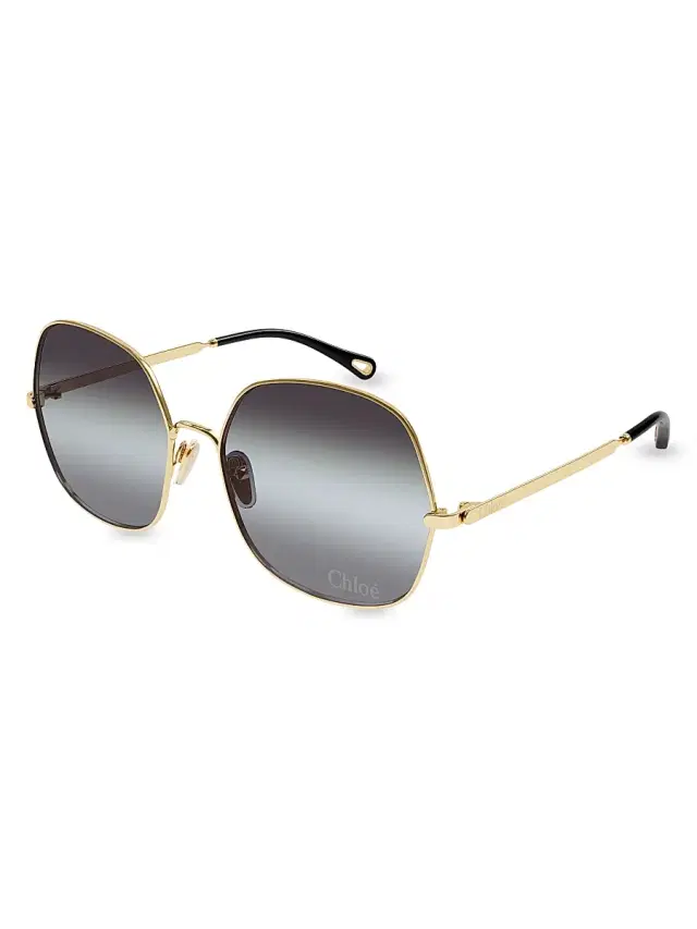 Chloé Women's Aly 60MM Square Sunglasses - Gold Grey