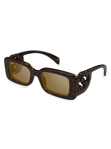 Gucci Women's Chaise Longue 54MM Rectangular Sunglasses - Brown Dark Havana | Thumbnail 1 Gucci Women's Chaise Longue 54MM Rectangular Sunglasses - Brown Dark Havana | Thumbnail 1