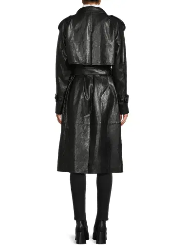 Kobi Halperin Women's Tony Faux-Leather Trench Coat - Black | Thumbnail 5