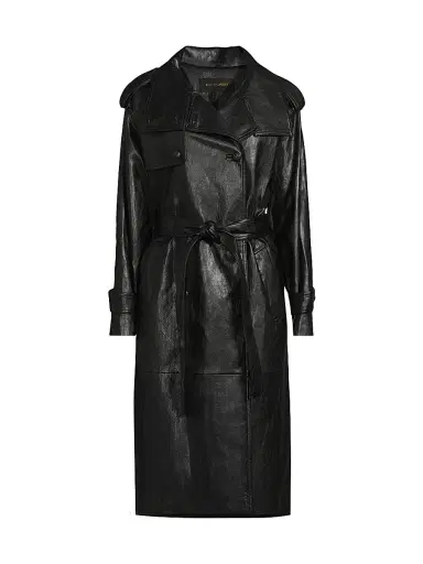 Kobi Halperin Women's Tony Faux-Leather Trench Coat - Black | Thumbnail 1