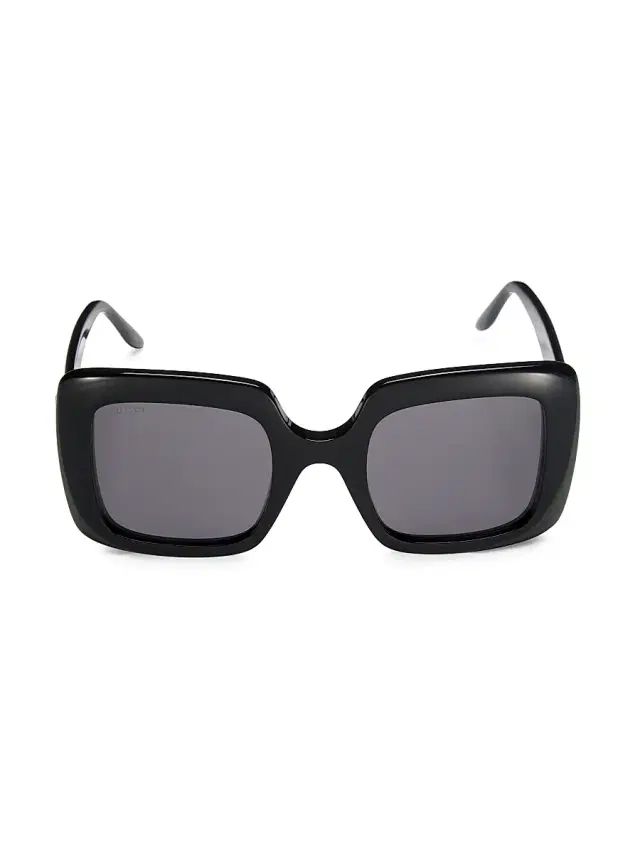 Gucci Women's 52MM Rectangular Squared Sunglasses - Black