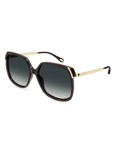 Chloé Women's Aly Combi 60MM Squared Sunglasses - Grey Gold Grey | Thumbnail 1