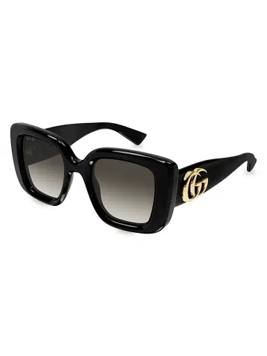 Gucci Women's GG Bag 50MM Butterfly Sunglasses - Black | Thumbnail 1