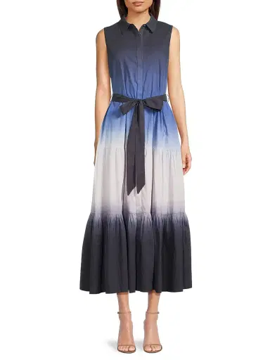Kobi Halperin Women's Arabella Dip-Dye Cotton Midi-Dress - Blue Multi | Thumbnail 3