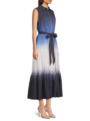 Kobi Halperin Women's Arabella Dip-Dye Cotton Midi-Dress - Blue Multi | Thumbnail 4