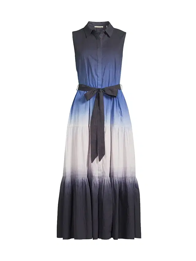 Kobi Halperin Women's Arabella Dip-Dye Cotton Midi-Dress - Blue Multi