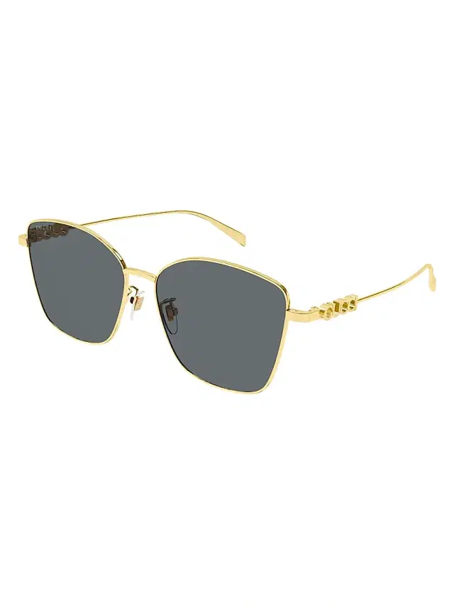 Women's  Block 60MM Butterfly Sunglasses - Gold Grey
