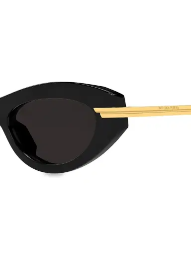 Bottega Veneta Women's Combi 53MM Oval Sunglasses - Gold Black | Thumbnail 4