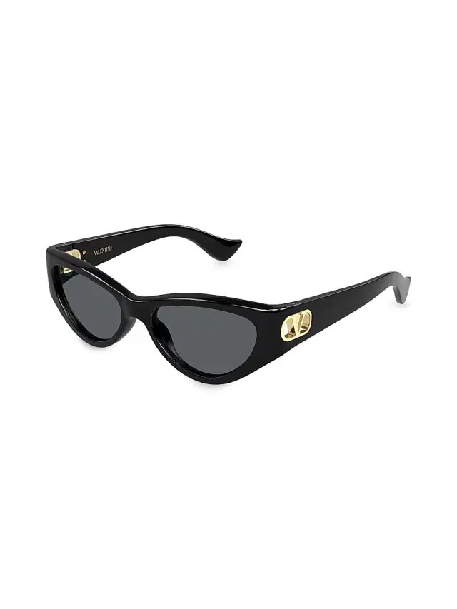 Valentino Garavani Women's Vain Light 54MM Cat-Eye Sunglasses - Black