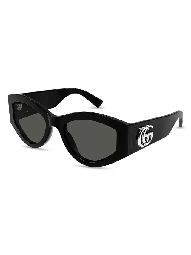 Gucci Women's GG Extruded 53MM Oval Sunglasses - Black