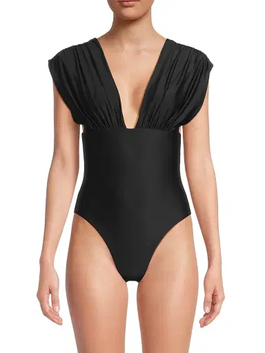 Kobi Halperin Women's Joy Ruched One-Piece Swimsuit - Black | Thumbnail 3