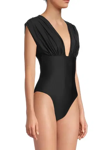 Kobi Halperin Women's Joy Ruched One-Piece Swimsuit - Black | Thumbnail 4