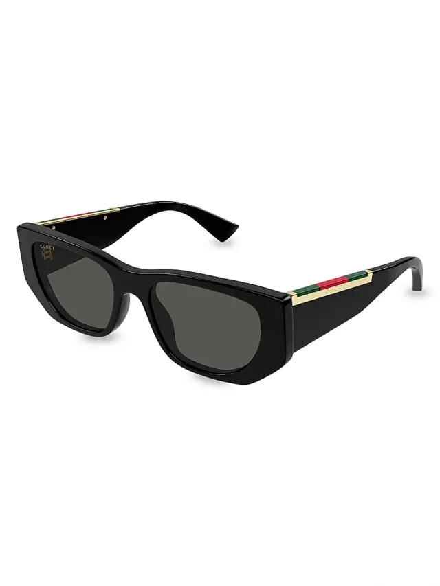 Gucci Women's Subtle Web 53MM Geometric Sunglasses - Black