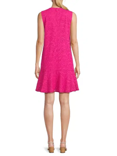 Kobi Halperin Women's Leora Cotton Eyelet Shift Dress - Fuchsia | Thumbnail 5