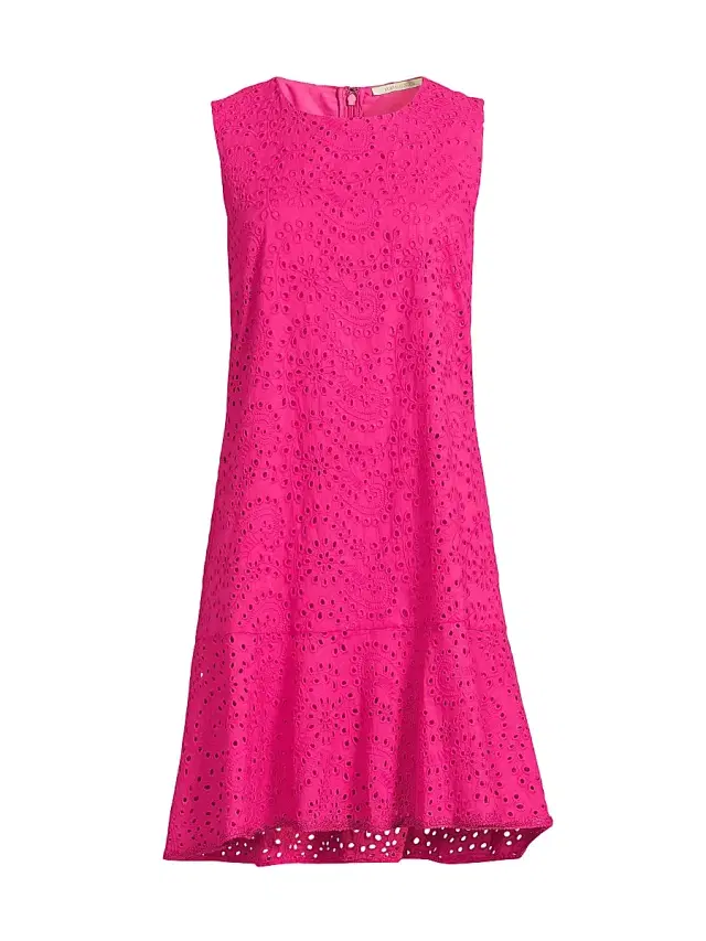 Kobi Halperin Women's Leora Cotton Eyelet Shift Dress - Fuchsia