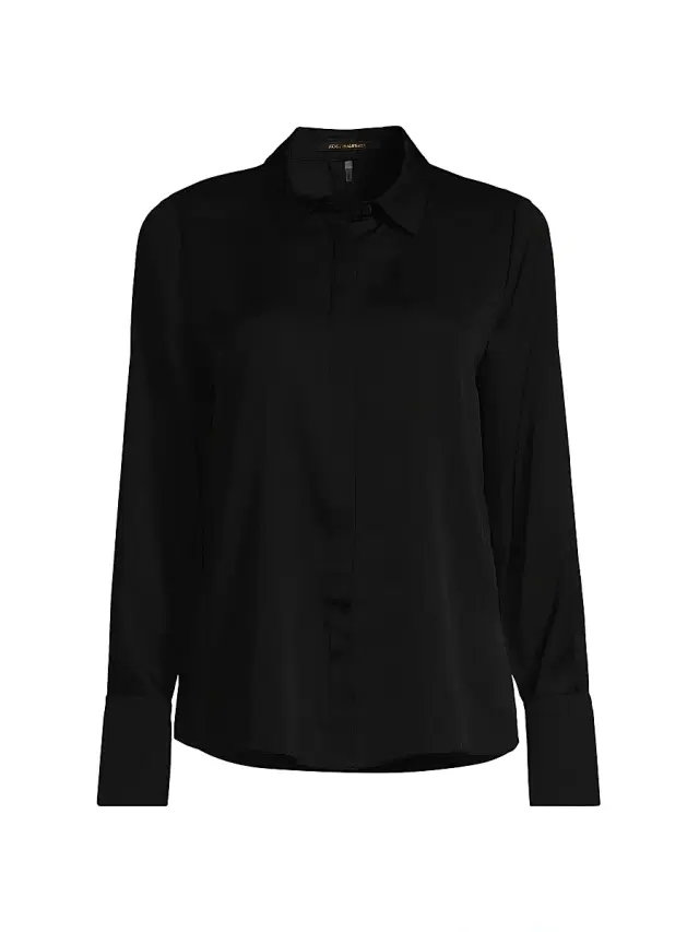 Kobi Halperin Women's Larissa Collared Silk-Blend Blouse - Black