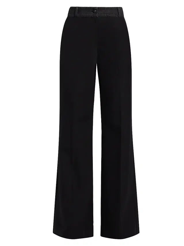 Kobi Halperin Women's Poe Denim & Twill Wide-Leg Pants - Black