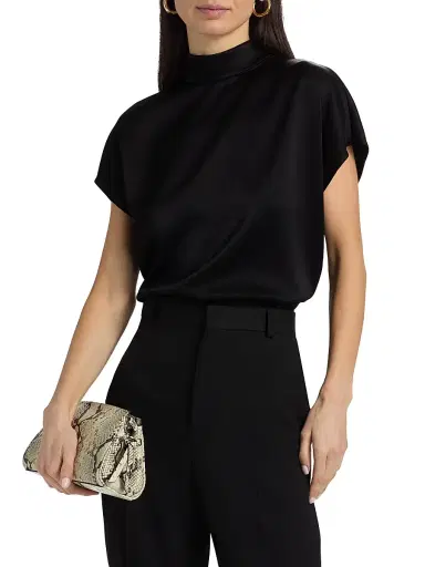 Ungaro Women's Corey Tie-Detail Satin Blouse - Black - Size XL | Thumbnail 3 Ungaro Women's Corey Tie-Detail Satin Blouse - Black - Size XL | Thumbnail 3