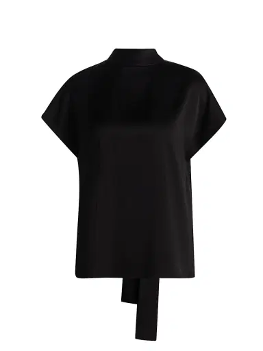 Ungaro Women's Corey Tie-Detail Satin Blouse - Black - Size XL | Thumbnail 1 Ungaro Women's Corey Tie-Detail Satin Blouse - Black - Size XL | Thumbnail 1