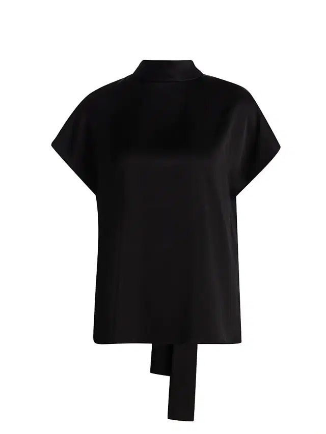 Ungaro Women's Corey Tie-Detail Satin Blouse - Black