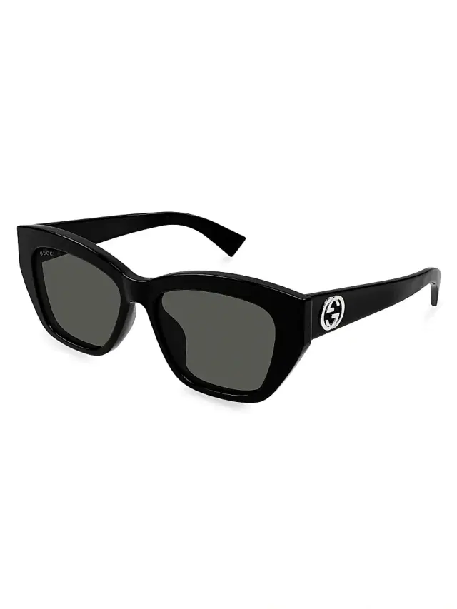 Gucci Women's GG Muse 55MM Cat-Eye Sunglasses - Black Silver Black