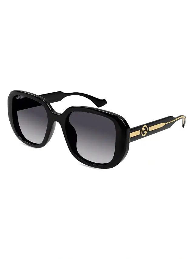 Gucci Women's La Piscine 54MM Squared Injection Sunglasses - Black Grey Gradient