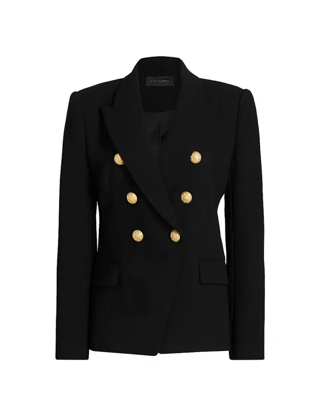 Kobi Halperin Women's West Crepe Double-Breasted Blazer - Black