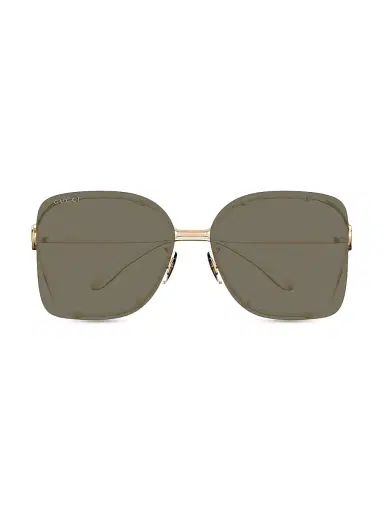 Gucci Women's Flat & Bend 60MM Squared Sunglasses | Thumbnail 2