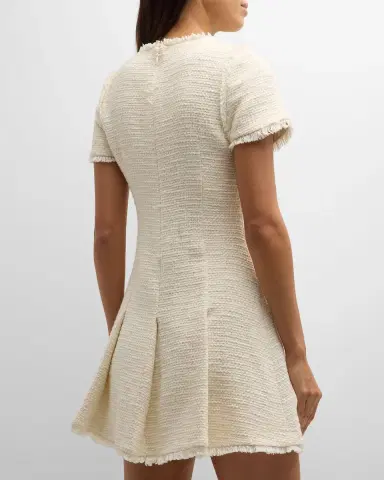 Cinq à Sept Nova Cotton Boucle Pleated Mini Dress | Thumbnail 6 Cinq à Sept Nova Cotton Boucle Pleated Mini Dress | Thumbnail 6