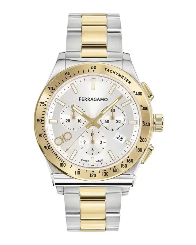Ferragamo Men 's 42mm  1927 Chrono Watch with Bracelet Strap, Two Tone
