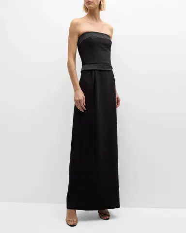 Emporio Armani Strapless Pleated Column Gown | Thumbnail 3 Emporio Armani Strapless Pleated Column Gown | Thumbnail 3