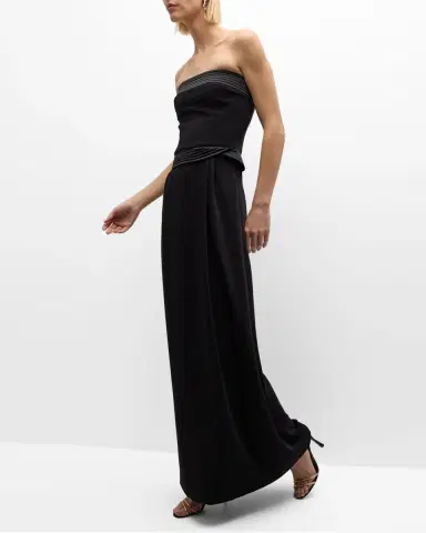 Emporio Armani Strapless Pleated Column Gown | Thumbnail 7 Emporio Armani Strapless Pleated Column Gown | Thumbnail 7