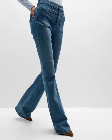 Veronica Beard Beverly Skinny Flare Patch Pocket Jeans | Thumbnail 7