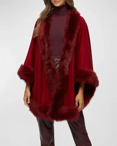 Gorski Cashmere Capelet with Lamb Shearling Trim | Thumbnail 3 Gorski Cashmere Capelet with Lamb Shearling Trim | Thumbnail 3