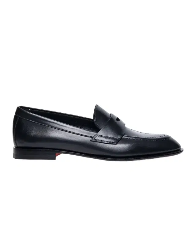 Santoni Famed Leather Penny Loafers