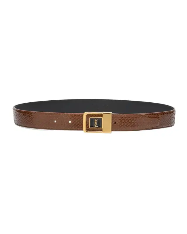 Saint Laurent YSL Python Leather Belt